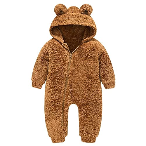ipek atlas Kız Erkek Bebek Ve Çocuk Peluş Tulum 9 Ay, Ipek Atlas, Kahverengi
