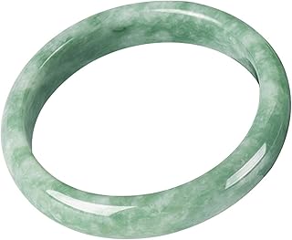 BXSMNH Pulsera de Jade for Mujeres, Jade Verde 100% Natural, brazaletes genuinos de Jade y Certificado de joyería y Certificado, Mejor Regalo for el Día de la Madre (Color : Green, Size : 56-57mm)