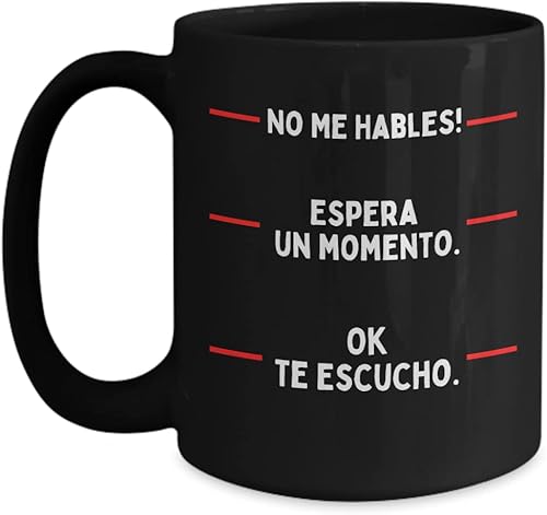 Regalos divertidos de taza de café, tazas de café para mujeres Taza divertida No Hables tazas de café 12 oz de vidrio, taza de café divertida Rega