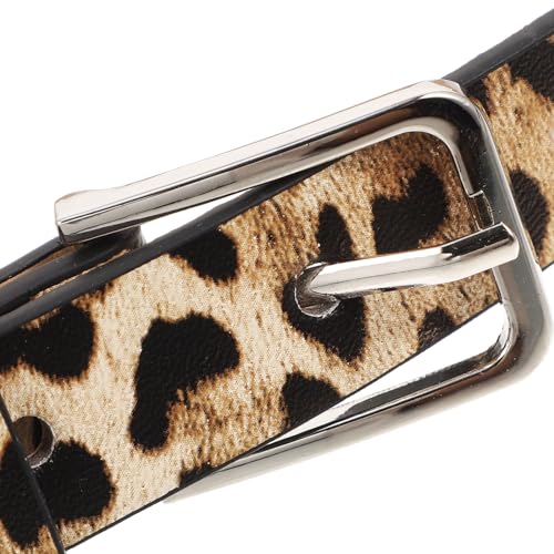Leopard Print PU leather Belt Womens Waist Leopard Belt Artificial Horse hair Belts for Women Light Brown4