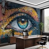 Abstract Graffiti Eyes Wallpaper Peel and Stick Large...