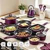 Pots and Pans Set Nonstick, Umite Chef 31-Piece Induction Cookware & Bakeware Set with Frying Pans, Saucepans, Casserole, Steamer, Baking Set & Utensils, PFAS-Free Kitchen Starter Set (Purple) #5