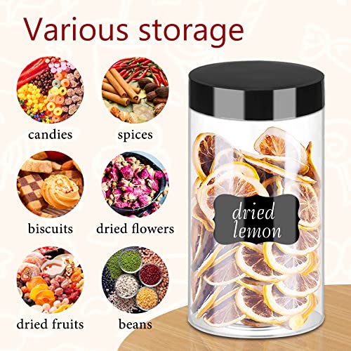 Plastic Jars With Lids 20Pcs 14 Oz Clear Plastic Slime Storage Jars Containers With Airtight Leak Proof Black Plastic Screw On Lids Cylinder Clear Round Jars Easy Clean Food Grade Durable Pet… #TOP3