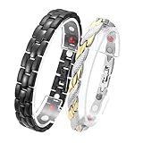 Jovivi Pulsera magnética para parejas, 2 unidades, de acero inoxidable, magnética, 4 en 1, imanes