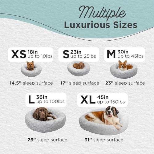 Best Friends by Sheri Original Calming Donut Dog and Cat Bed, Lux Faux Fur, Gray, XL (45in x 45in) - Helps Provide Anxiety Relief for Pets - Thumbnail 4