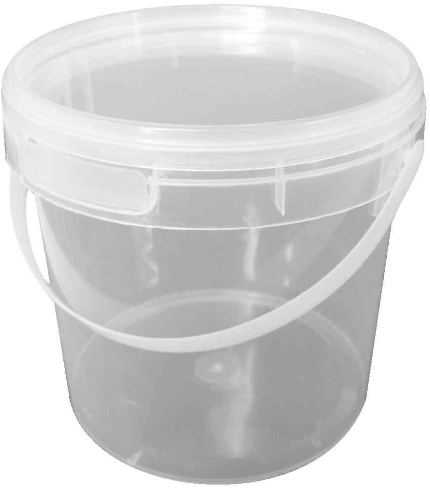 Choice-Pac 3SO-1696 Polypropylene Round Bucket with Lid and Handle, Semi-Clear, 128-Ounce (Case of 50)