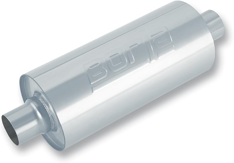 Silencioso esportivo Borla 400436 em aço inoxidável T-304, entrada e saída central de 3" – 17,15 cm x 60,96 cm