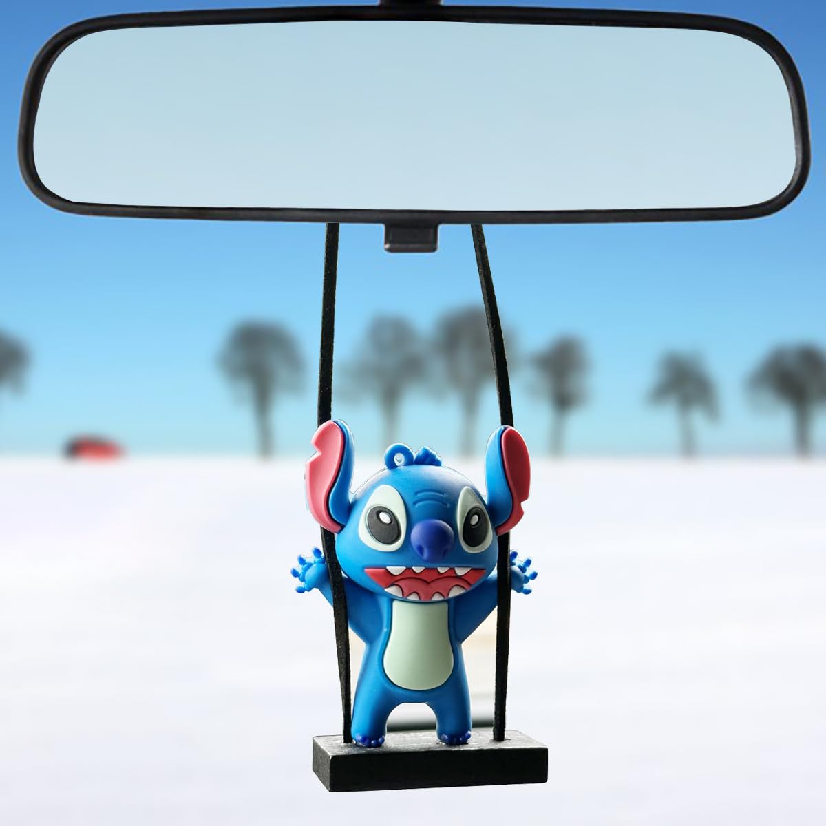 Anime Car Swing Ornament Decoration Mirror Hanging Interior Accessories for Car Rear View Mirror Gardening Hanging Blue