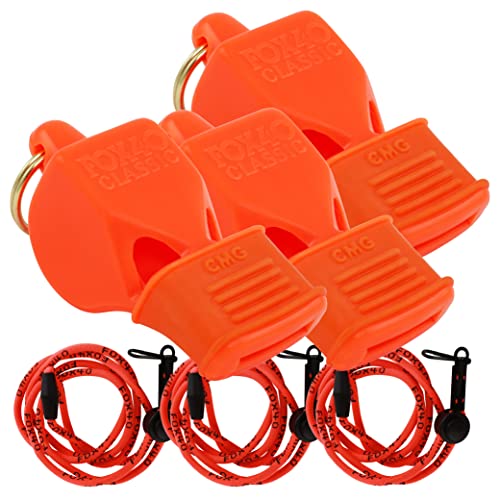 Fox 40 lot de 3 cordons classiques CMG cordon détachable orange sifflet arbitre