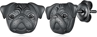 Sterling Silver Dog Stud Earrings - Cute Animal Jewelry Gifts for Women & Girls