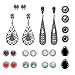 MEYFANCY 12 Pairs Multiple Stud Earrings Set, Boho Vintage Crystal CZ Dangle Ear Ring, Bohemian Hypoallergenic Ear Piercing Jewelry …