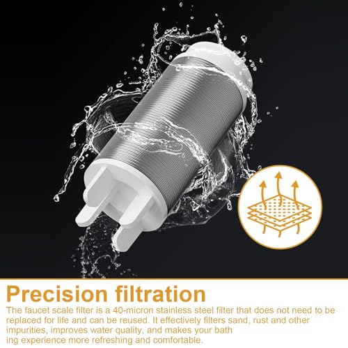 WJUAN Duschfilter, Bodenablauffilter Edelstahl-Filterelement Muss Nicht Ausgetauscht Werden, Messing-Kalkfilter Widersteht Oxidation, Filtert Rost und Feinstaub