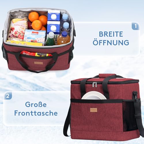 Lifewit 40L 60 Dosen Kühltasche Groß, faltbar Kühlkorb, Isolierte Kühlbox – Ansicht 5