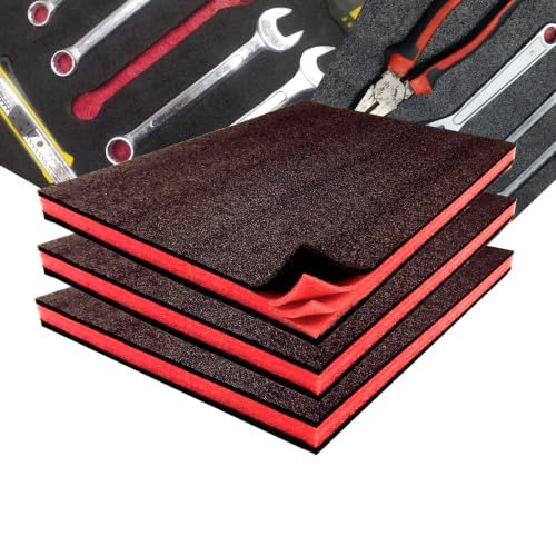 IRWORHDR Tool Box Foam, 3Pack 22x18x1 Inch Multi-Layer Foam Inserts for Hard Cases & DIY, Professional Shock-Absorption Liners for Ultimate Tool Protection by IRWORHDR - Used condition - US$30.69
