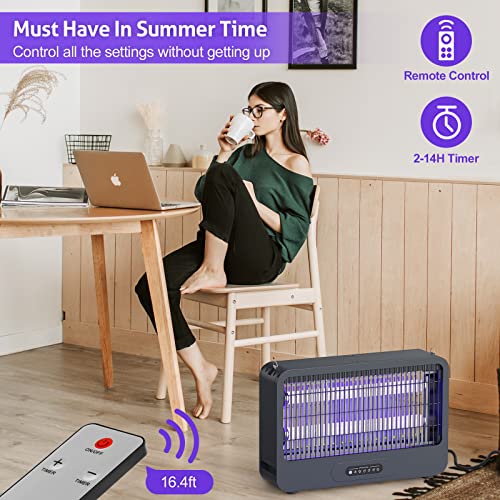 Electric Bug Zapper Indoor And Outdoor With 3500V Powerful Dual Grid - Mosquito Zapper With Remote, Fly Zapper, Uv Light Fly Trap Insect Killer For Patio Home Backyard Kitchen Camping, 2 Extra Blubs #TOP2