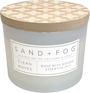 Scented Candle - Clean Waves – Additional Scents and Sizes – 100% Cotton Lead-Free Wick - Luxury Air Freshening Jar Candles - Perfect Home Decor – 12oz