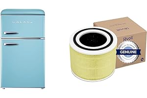 Galanz Retro Compact Refrigerator with Freezer, Mini Fridge with Dual Doors &...