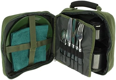 13-częściowy zestaw naczyń kempingowych Deluxe G8DS®, filiżanki i sztućce dla 2 osób, zestaw sztućców kempingowych, survivalowych