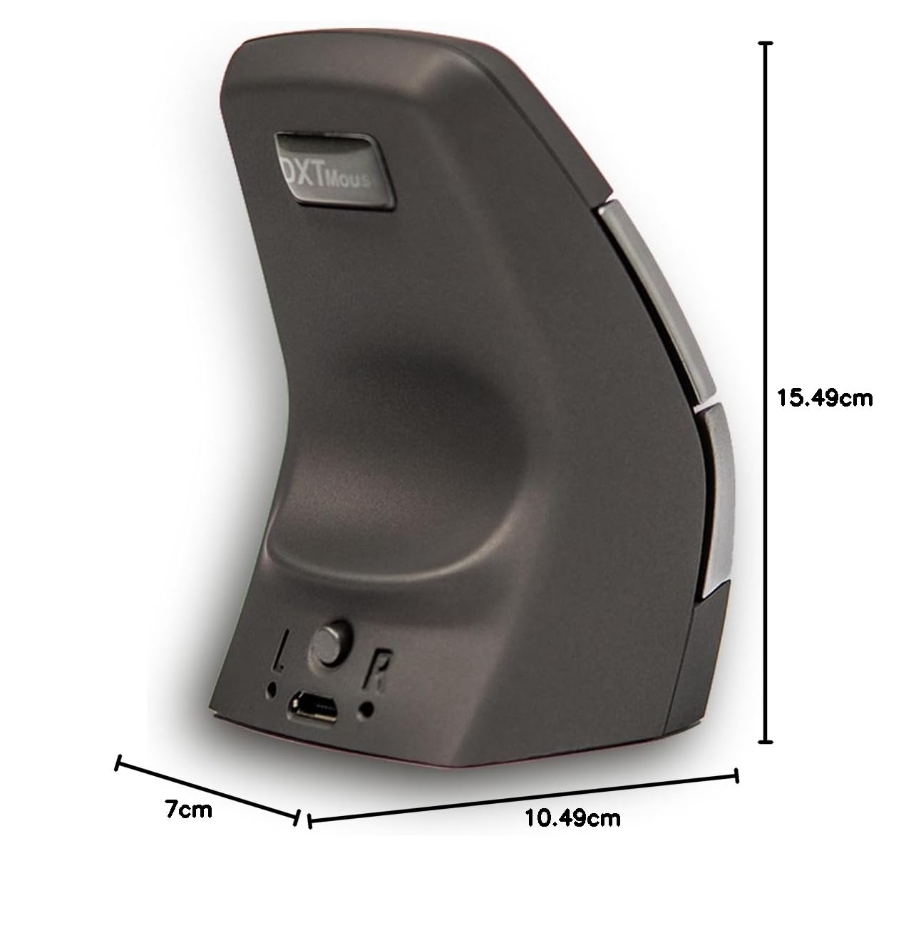 BakkerElkhuizen DXT 2 Präzisionsmaus Wireless, Ergonomische Kabellose Maus, Rechts- und Linkshänder, für Laptop/PC/Mac, Schwarz/Hellgrau