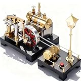 Steam Engine Model - Mini Steam Engine - DIY 2 in 1 Stationary Beam Steam Engine Model with Boiler and Lamp Scene, Build Engine That Runs with Centrifugal Regulator Full Metal Kit