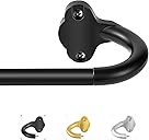 TVWOO Wrap Around Curtain Rods,Black Curtain Rods 28 to 48 Inch,5/8 Inch Adjustable Blackout Curtain Rod Set,Room Darkening Single Window Rod,Metal Thicken Hidden Curved Drapery Rod 28-48",Matte Black
