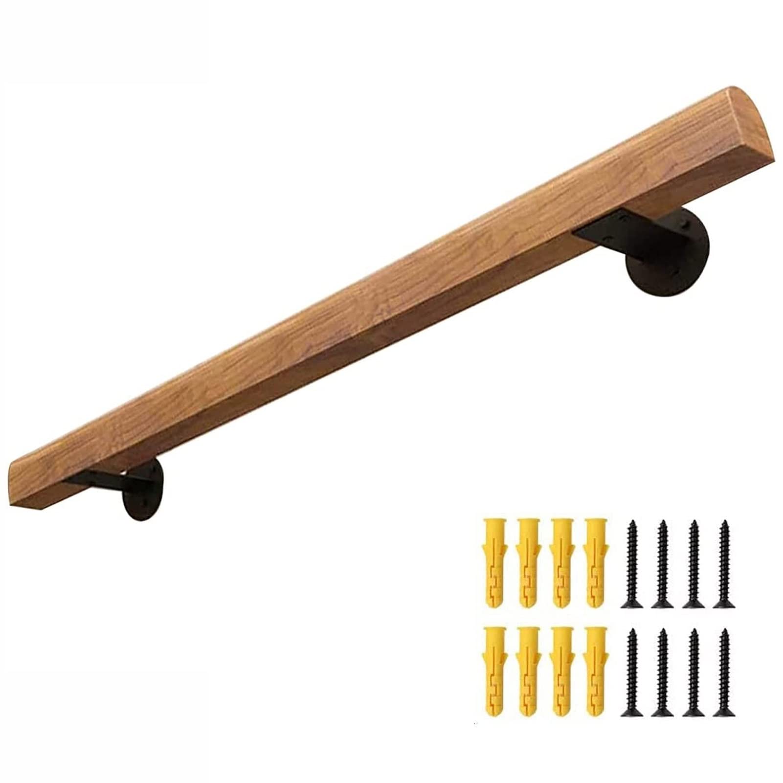 LWJSOCP Stair handrail Wooden Stair Railings Banister Wall Mounted Stair Handrail Support Bar Complete Set, Indoor Corridor Attic Staircase Lofts Grab Bars (Size : 90cm)