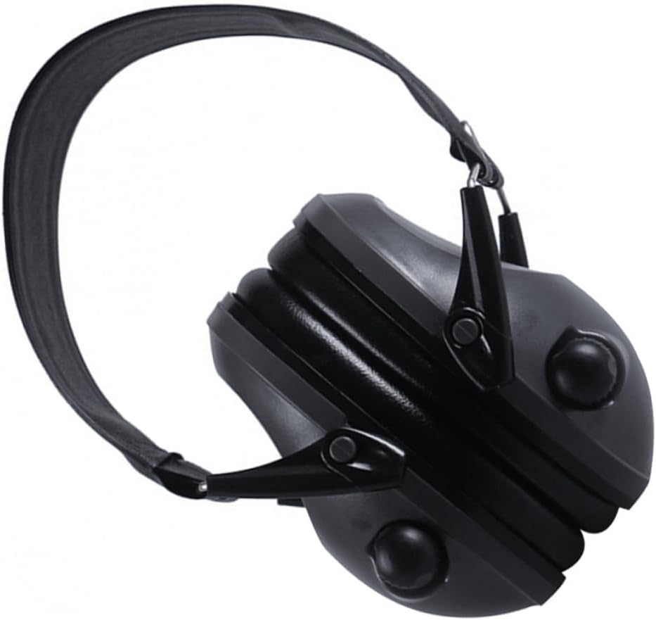 Electronic Shooting Ear Protection Earmuffs with Headband and Comfortable Padding Noise Reduction for Range Hearing Safety Black