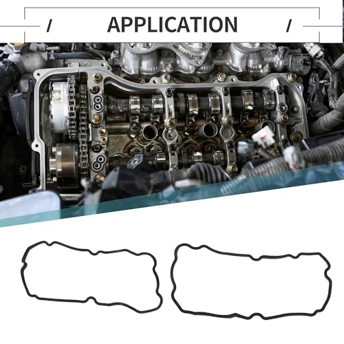 Image of Motoforti Valve Cover Gasket, Cylinder Head Valve Seal Gasket, for Subaru BAJA Turbo 2005-2009, Rubber, with Spark Plug Seals, No.13293AA051 Black, 1 Set