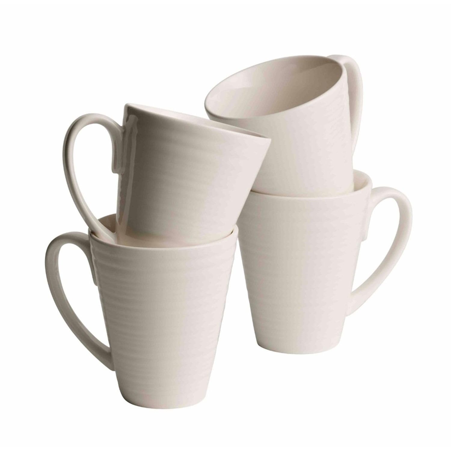 Belleek Living White 'Ripple' 4 Piece Mug Set In