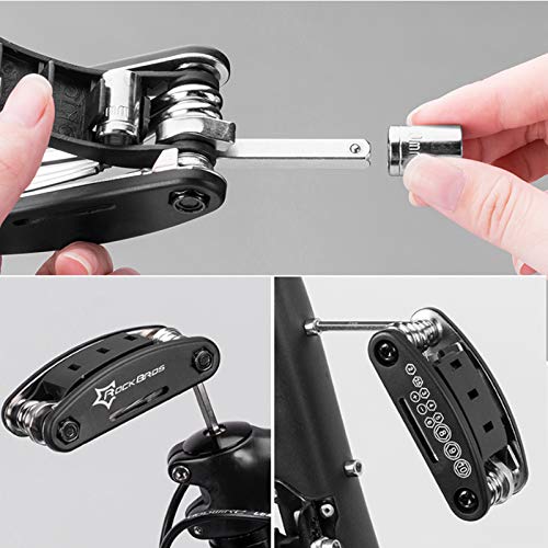 Wandefol Kit de reparación de bicicletas 16 en 1, herramienta multiusos para reparación de neumáticos de bicicleta, con bolsa para pegatinas autoadhesivas y bolsa de almacenamiento para Outd - imagen 4