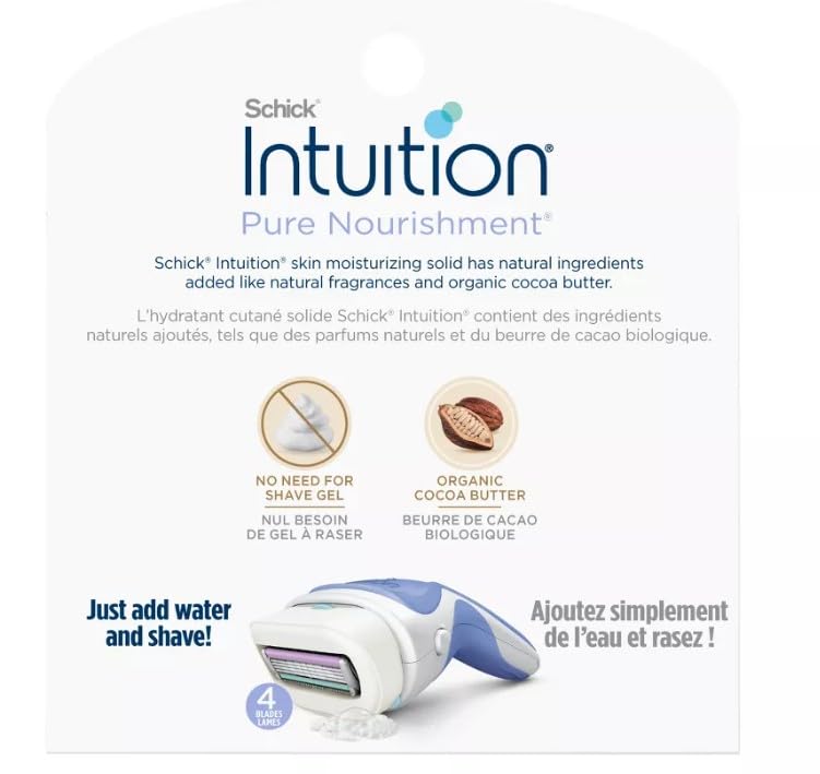 Miniatura 8 de Schick INTUITION Pure Nourishment - Recambios de maquinilla de afeitar para mujer, paquete de 3