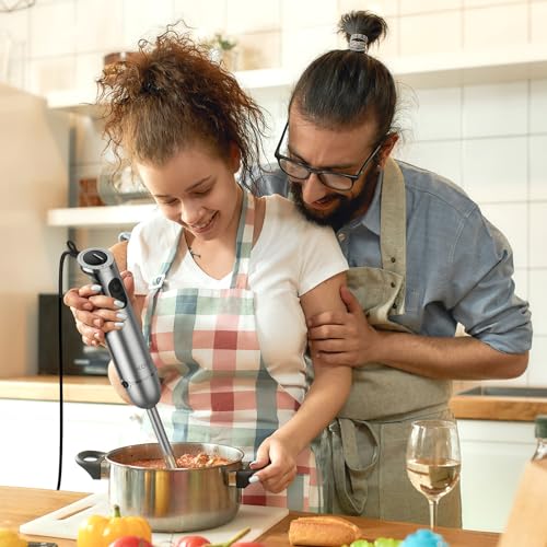 KOIOS Immersion Hand Blender, 5-in-1 Hand Blender with Entire Stainless Steel Blender Shaft, Full Copper Motor, Built in 12 Speed Turbo Stick Blender, Handheld blender for Baby food, Smoothies, Soups - Thumbnail 7