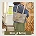Bella Taylor Small Tote, Quilted Purse for Women, Lightweight Fabric Handbag, 10 Pockets, Zip Top, Khaki Patchwork