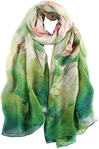 100% Natural Mulberry Silk Scarf | Birthday Gifts for Women with Envelope Wrap & Blank Greeting Card | Multi-use Scarf for Women UK | Ideal Gifts for Mom and Teacher