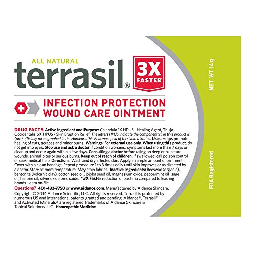 Terrasil® Wound Care - 3X Faster Healing, Dr. Recommended, 100% Guaranteed, Patented, Homeopathic, Infection Protection Ointment For Bed Sores, Pressure Sores, Diabetic Wounds, Venous Ulcers, Foot And Leg Ulcers, Cuts, Scrapes, And Burns (14 Gram Tube) #TOP5