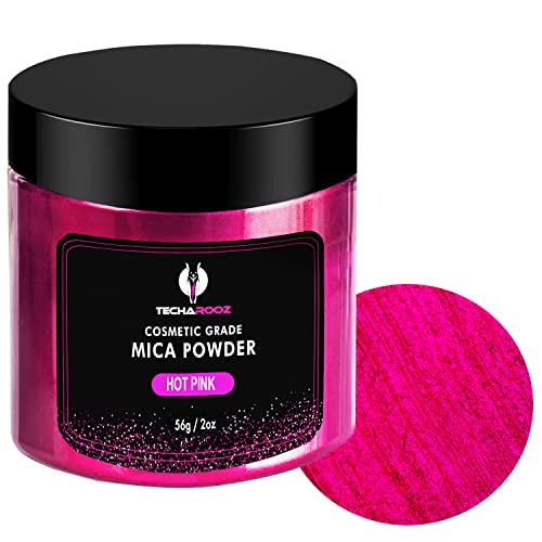 Hot Pink Mica Powder for Epoxy Resin 56g / 2oz. Jar - Techarooz 2 Tone Resin Dye Color Pigment Powder for Lip Gloss, Nails, Colorant for Bath Bombs & Soap Making