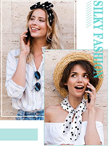 Boyiee 3 Pcs 1950s Vintage Scarf Women Chiffon neckerchief Retro Square Neck Head Hair Scarf Purse Neckerchief4