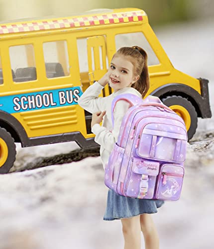 Wraifa Girls Backpack Elementary School Backpacks For Girls Cute Princess Preschool Middle School Bag Kids Bookbag (Only Backpack Purple) #TOP1