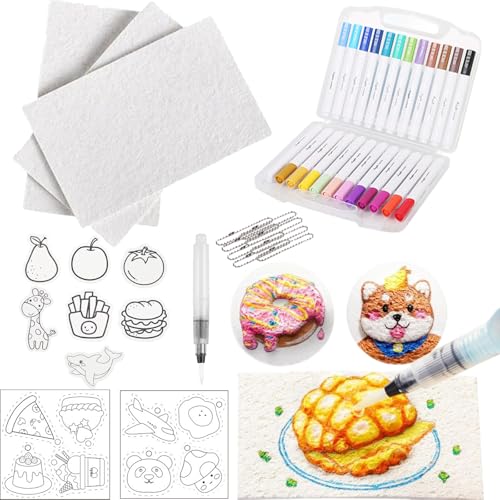 Magic Puffy Paint, 3D Drawing Magic Canvas Sponge, Puffy Popcorn ...