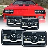 LLPTA 4pcs 4x6 6x4 Inch Rectangular H4651/H4652/H4656/H4666 Sealed Beam Replacement LED Halo Project