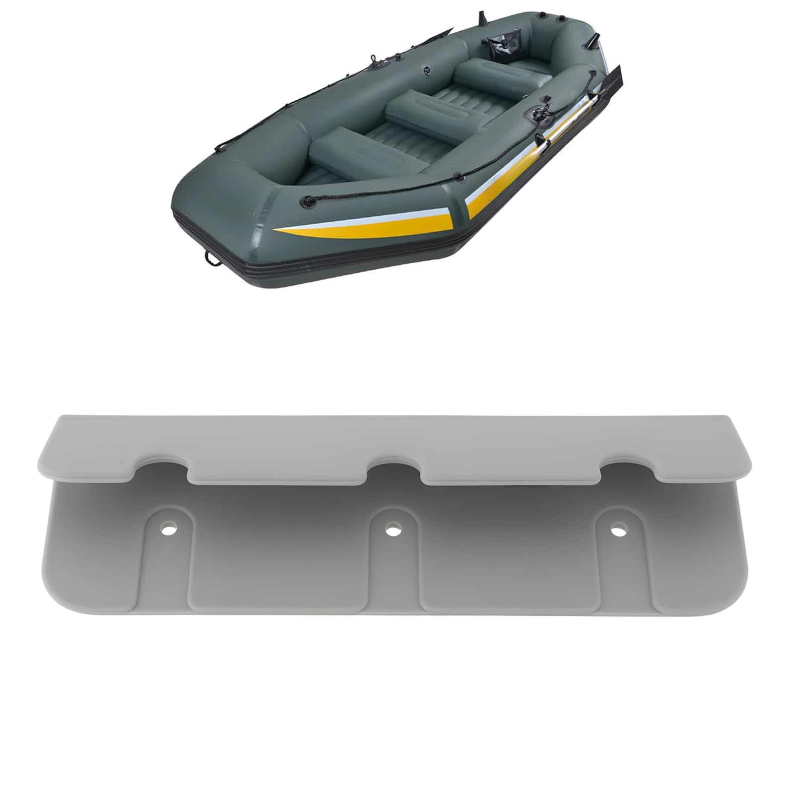4 Soportes para Asientos de Botes Inflables Rib de 17,4 X 6 Cm para Botes Inflables de Goma (Gris)