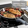 T-fal Essentials Stainless Steel Fry Pan 10.5 Inch, Induction Compatible Oven Safe 350F, Durability & Performance, Cookware, Pots and Pans, Chef's Pan, Skillet, Frying Pan, Dishwasher Safe Silver/Blue #2
