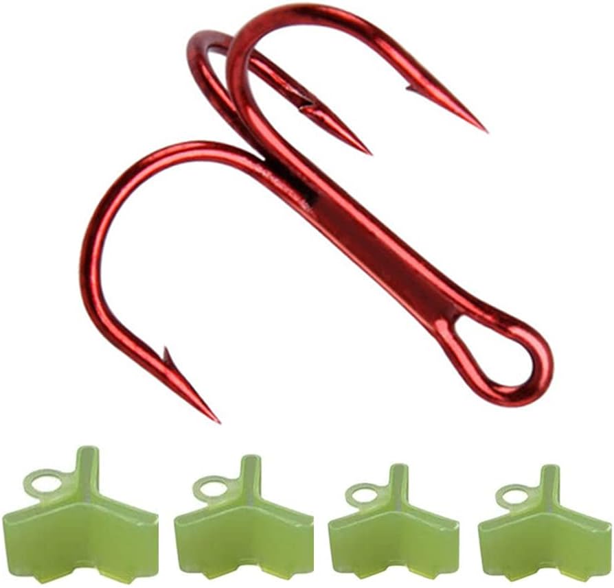 Jnrtifow Fishing Hook Treble Hooks 50pcs High Carbon Treble Hooks Super Sharp Solid Size 2 4 6 8 10 Triple Barbed Steel Fish Hook and Fishing Treble Hooks Protector 10pcs : Sports & Outdoors