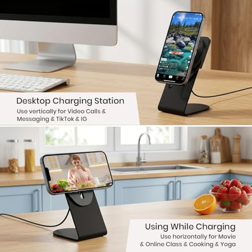 Image of ZORBES Wireless Charging Dock Phone Stand Desktop Aluminum Alloy Cable Slot