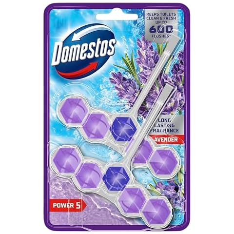 Domestos Power 5 Lavender Toilet Rim Block Cover