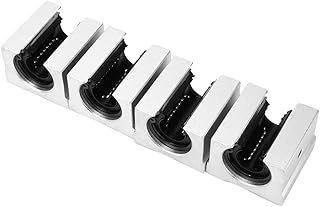 Ball Bearing Block,4pcs SBR16UU 16mm Linear Motion Ball Bearing Slide Block,CNC Router Parts,with Plated,for Silent, HighSpeed and Precise Equipment