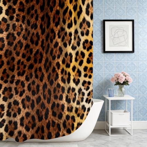 Rideau de douche 200x200 chic imprimé léopard en polyester imperméable - 5