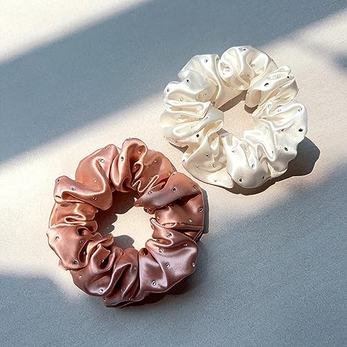 townssilk Silk Skinnie Hair Bobbles hairscrunchies 100% Pure Mulberry Silk 22 Momme Hair Friendly Luxury Elastic Hair Bobbles Colour Luxury diamonds