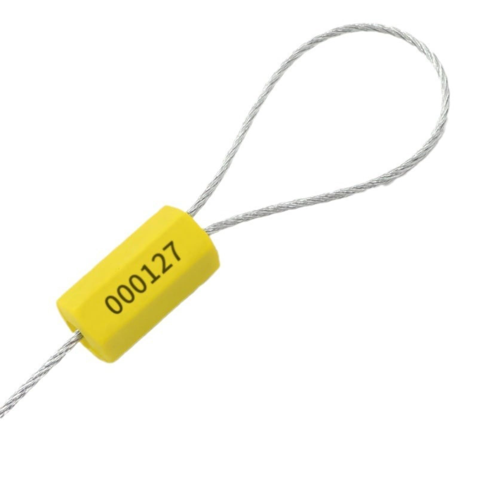 Lot de 120 câbles en acier scellés en métal numérotés pour remorques, étiquettes de sécurité inviolables, jaune
