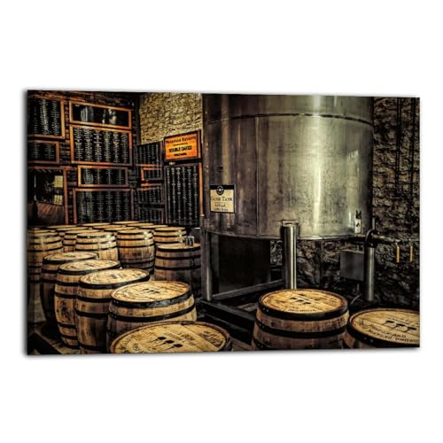 Lakamaka Kentucky Bourbon Whiskey Aged In Barrels Poster Wall Art Print Canvas Painting Room Bedroom Living Room Bathroom Wall Decoration 12x18inch(30x45cm) Frame-style